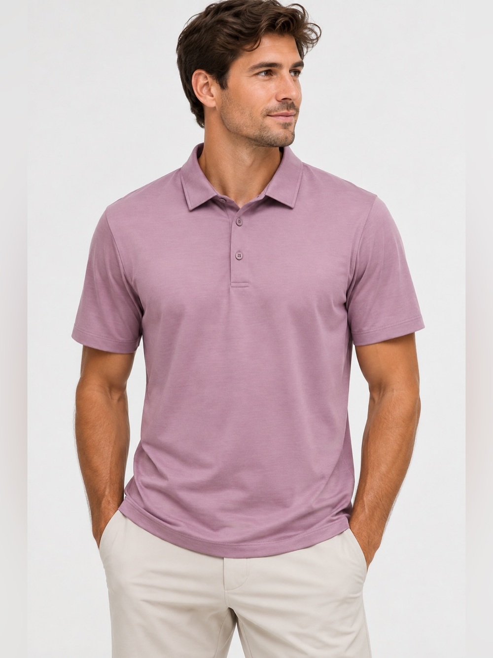 Lululemon Men’s Evolution Short-Sleeve Polo Shirt Mauve Size Medium